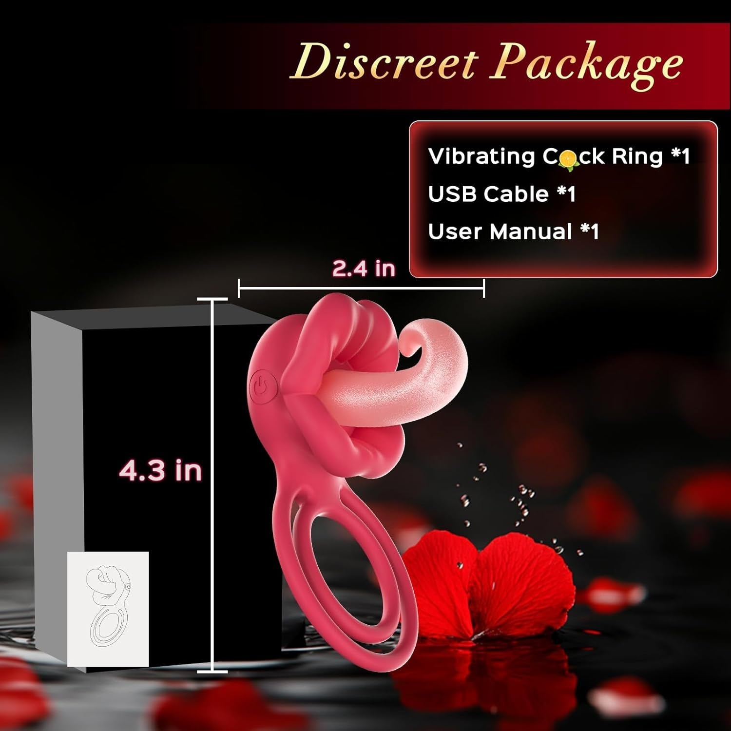 TongueLock Curled Tongue Clit Stimulator Cock Ring - Vixen | Nova Network