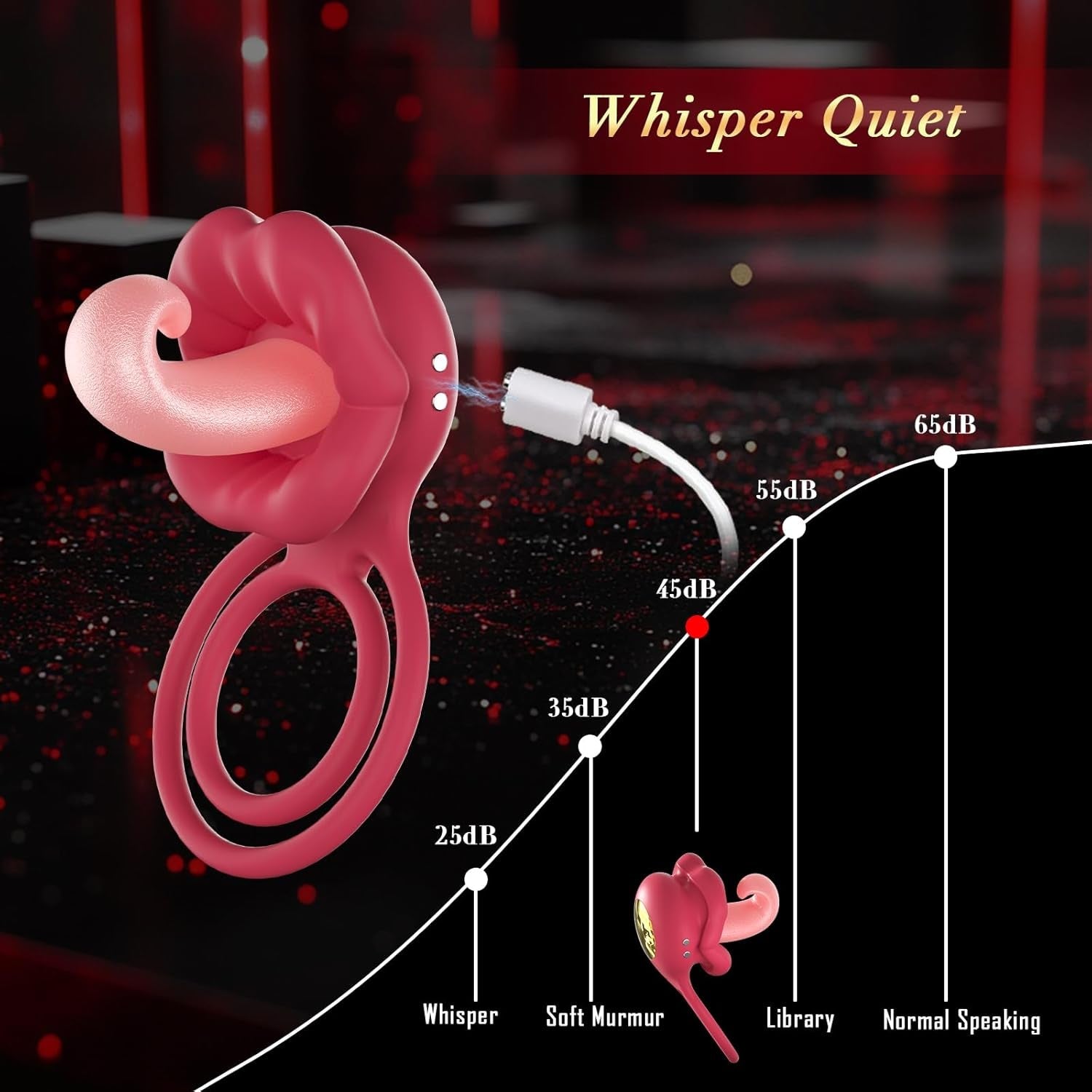 TongueLock Curled Tongue Clit Stimulator Cock Ring - Vixen | Nova Network