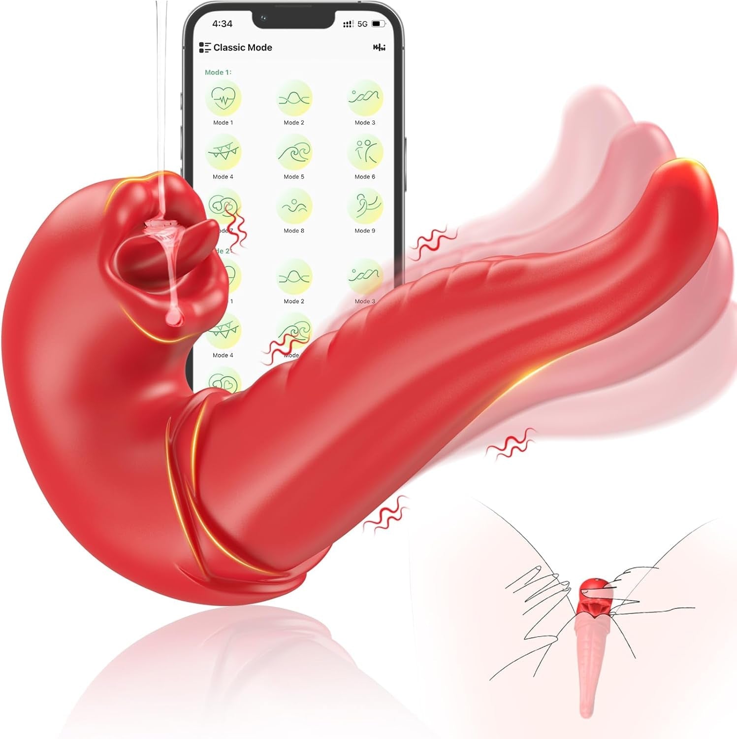 TongueMuse App Control Tongue Flapping Vibrator - Vixen | Nova Network