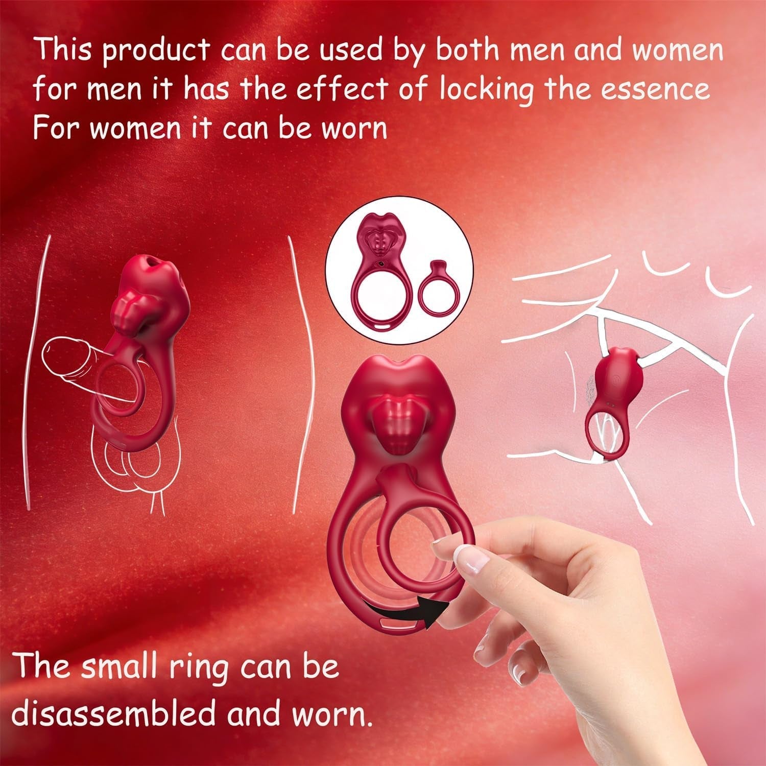 TongueSwitch 2 - in - 1 Wearable Couples Cock Ring - Vixen | Nova Network