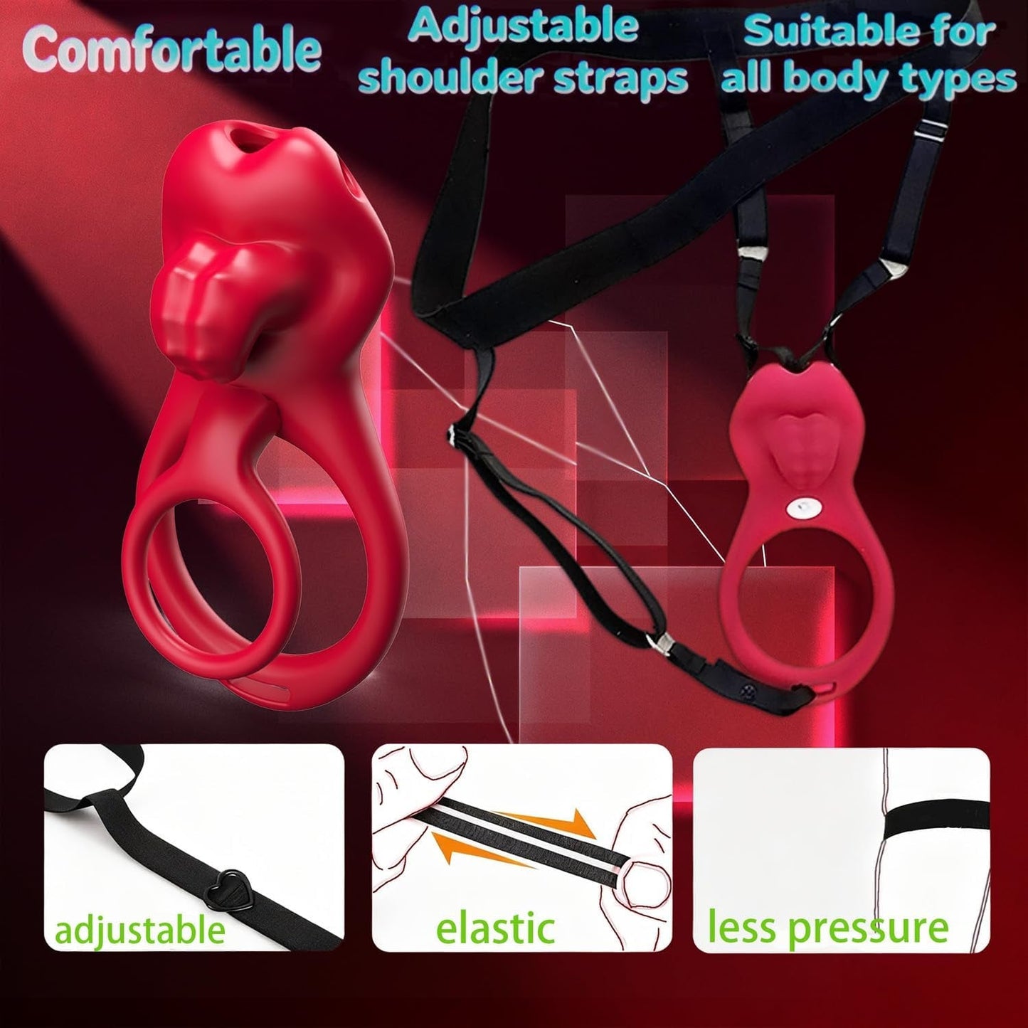 TongueSwitch 2 - in - 1 Wearable Couples Cock Ring - Vixen | Nova Network