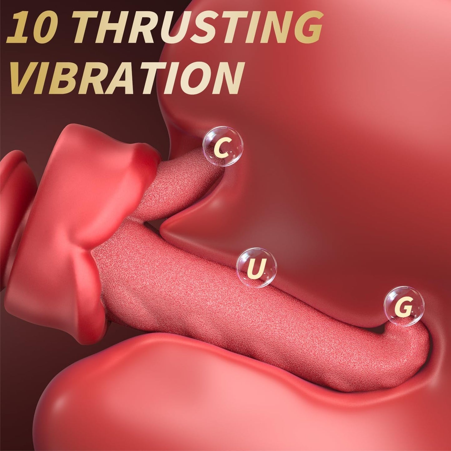 TongueThrust Multi - Stimulation Thrusting Dildo Vibrator - Vixen | Nova Network