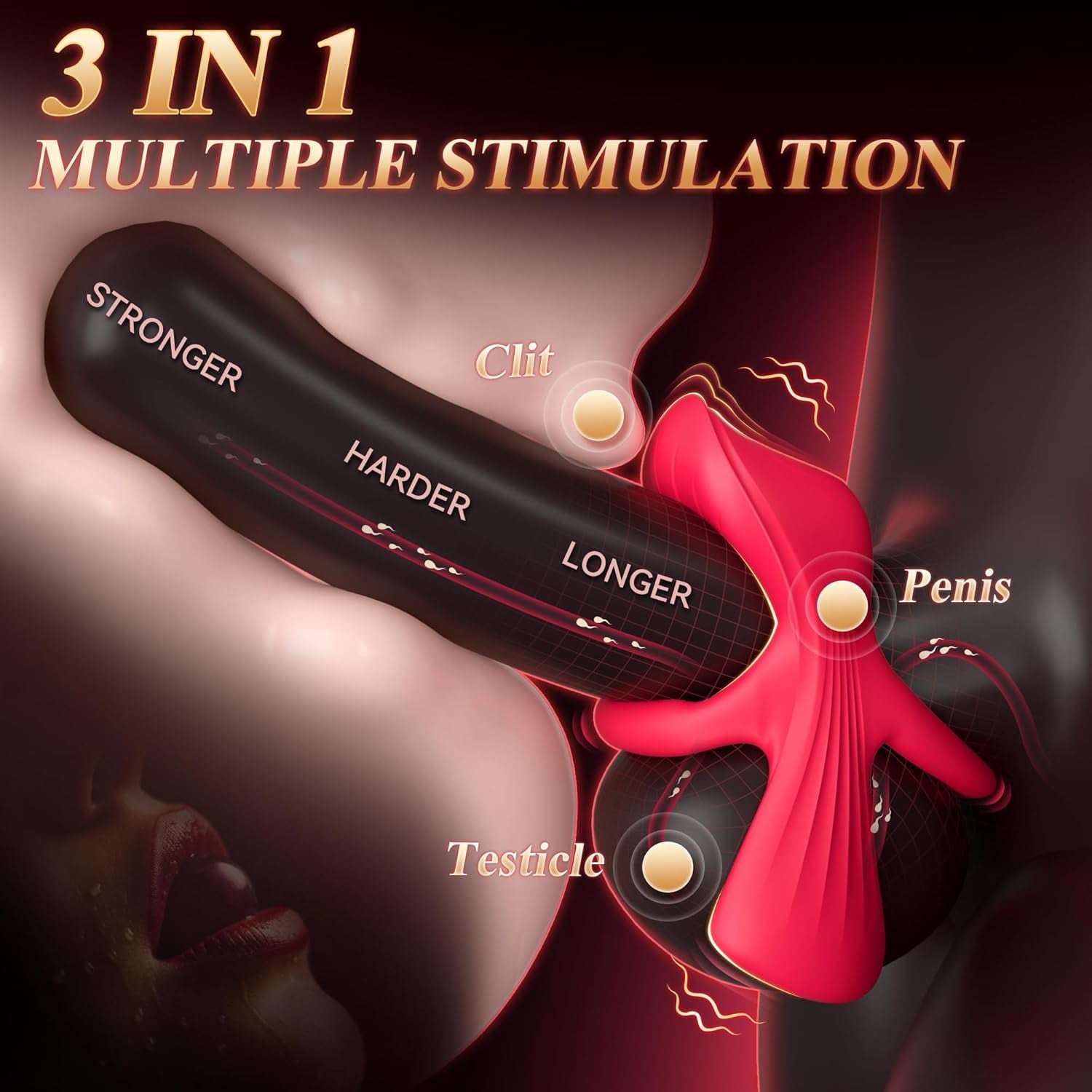 TorqueWave AI Triple Motor Cock Ring - Vixen | Nova Network