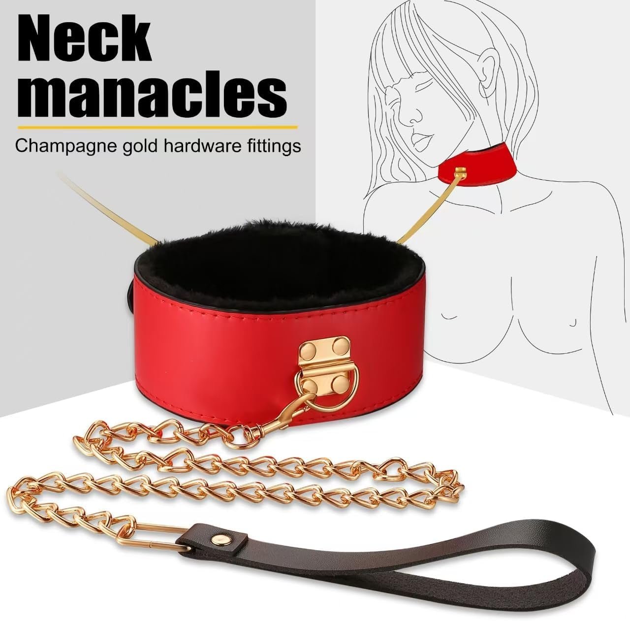 TotalSurrender 12-Pc BDSM Bondage Set – Cuffs, Collar & Blindfold - Vixen Adult Playroom