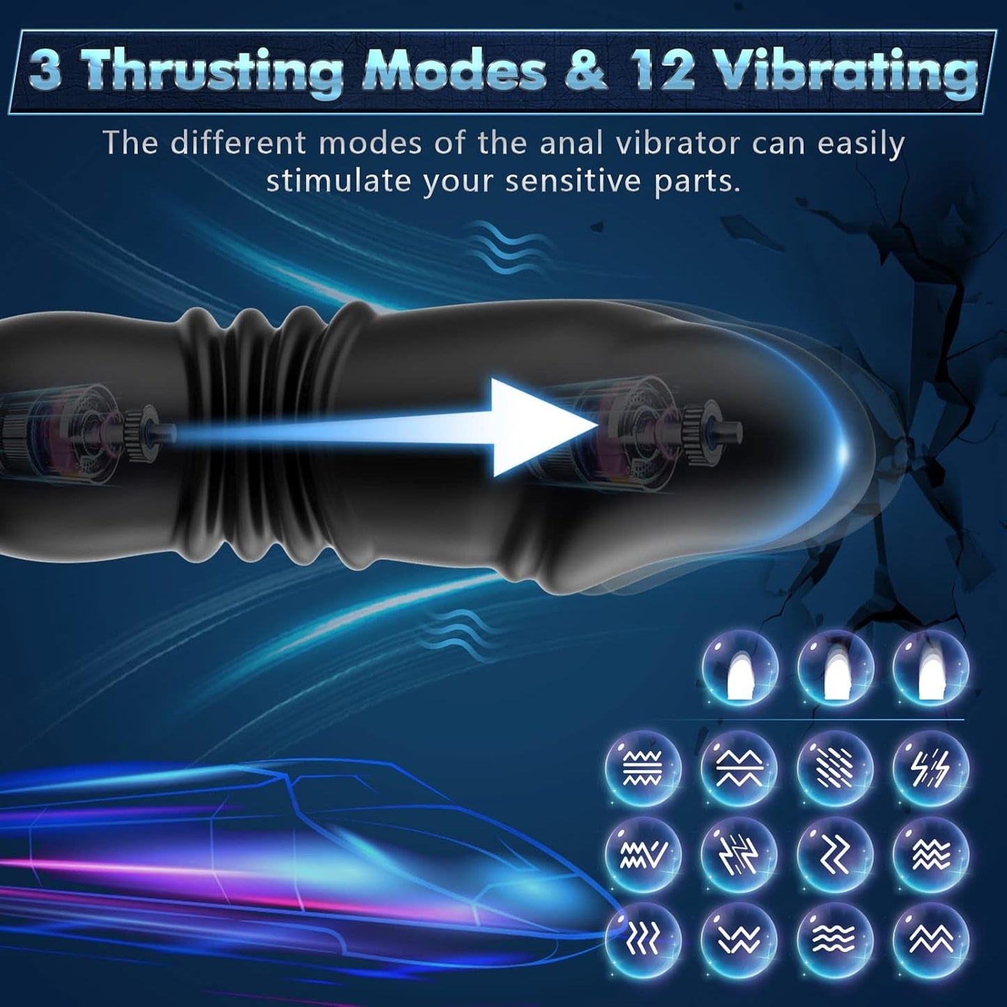 TriadSurge Thrusting Prostate Massager Dual Cock Ring - Vixen | Nova Network