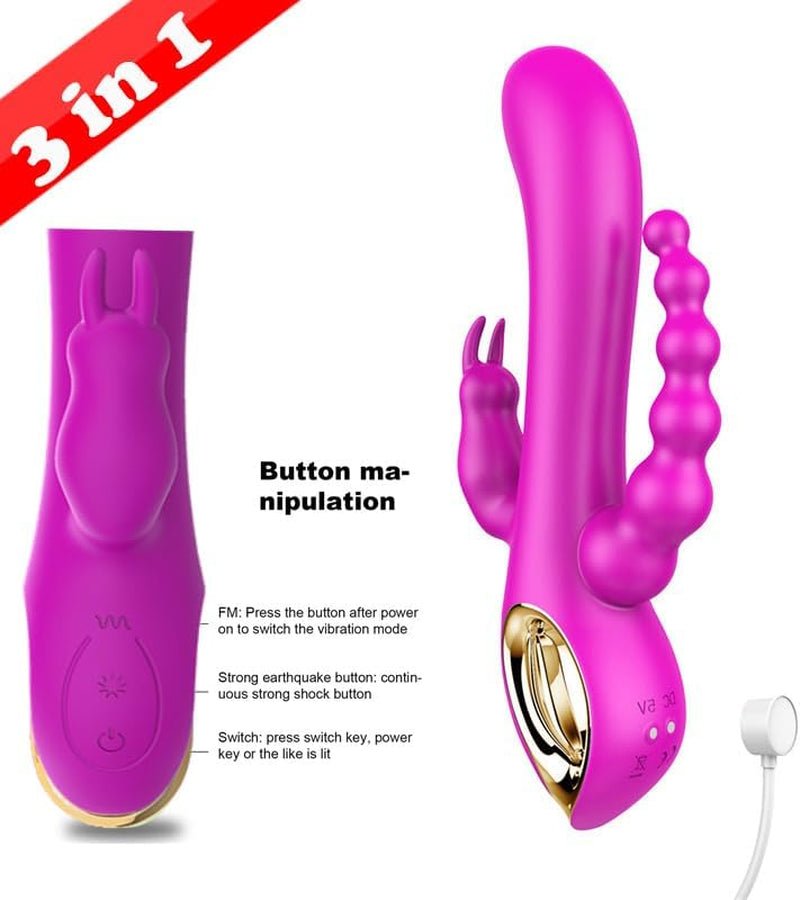 TriBloom 3 - in - 1 Rabbit Vibrator - Vixen | Nova Network