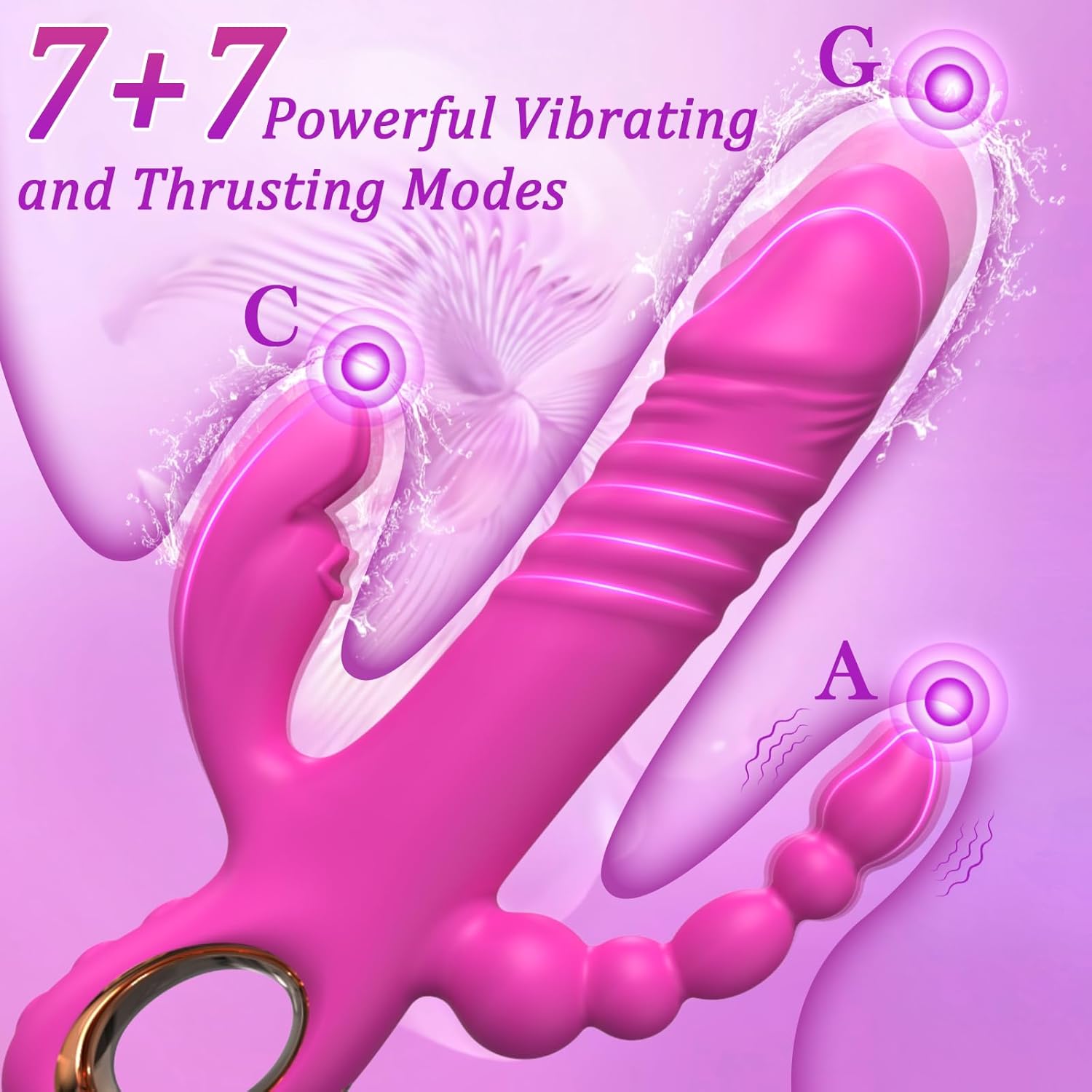 TriBunny 3 - in - 1 Thrusting Rabbit Vibrator - Vixen | Nova Network