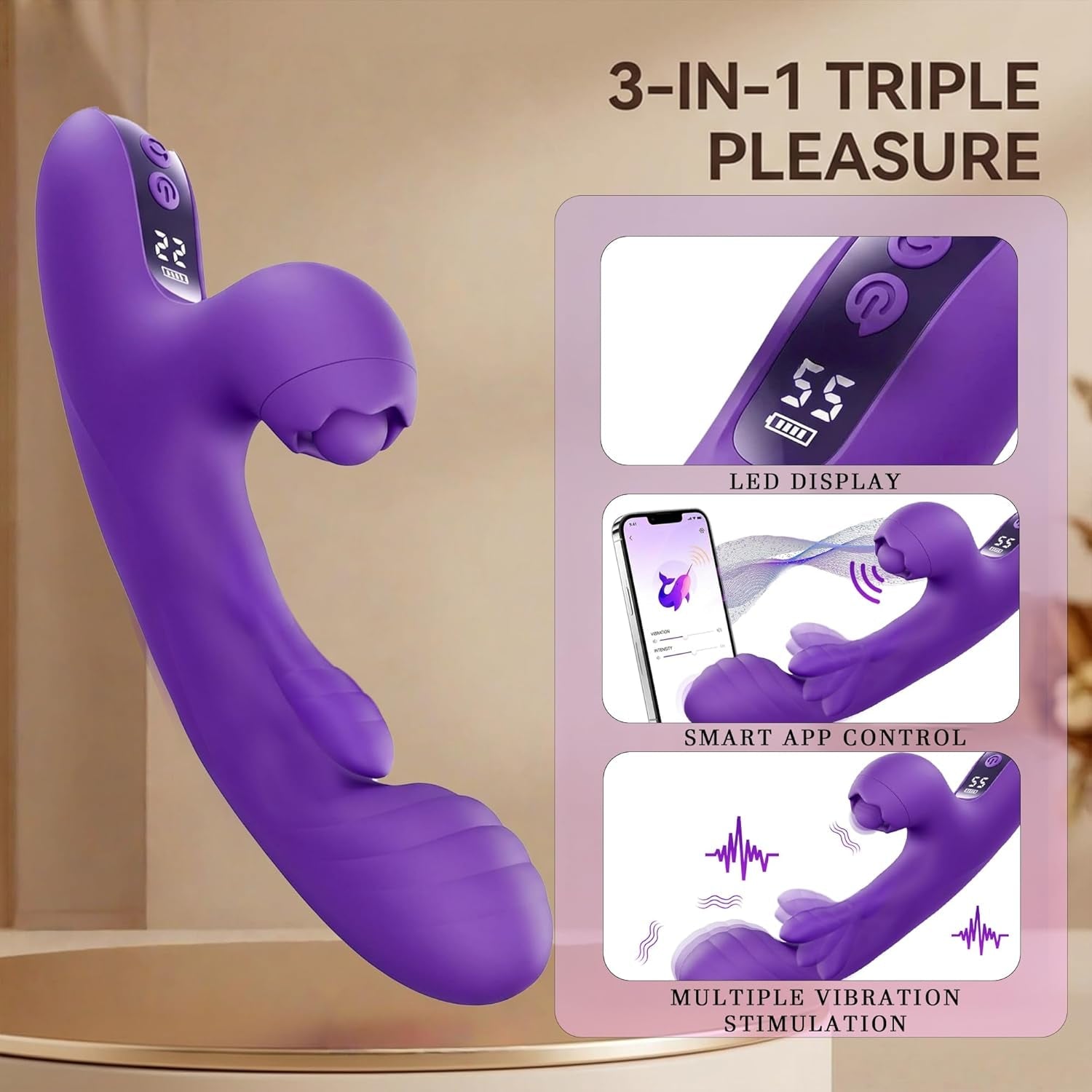 TriLush 3 - in - 1 Flapping App Control G - Spot Vibrator - Vixen | Nova Network