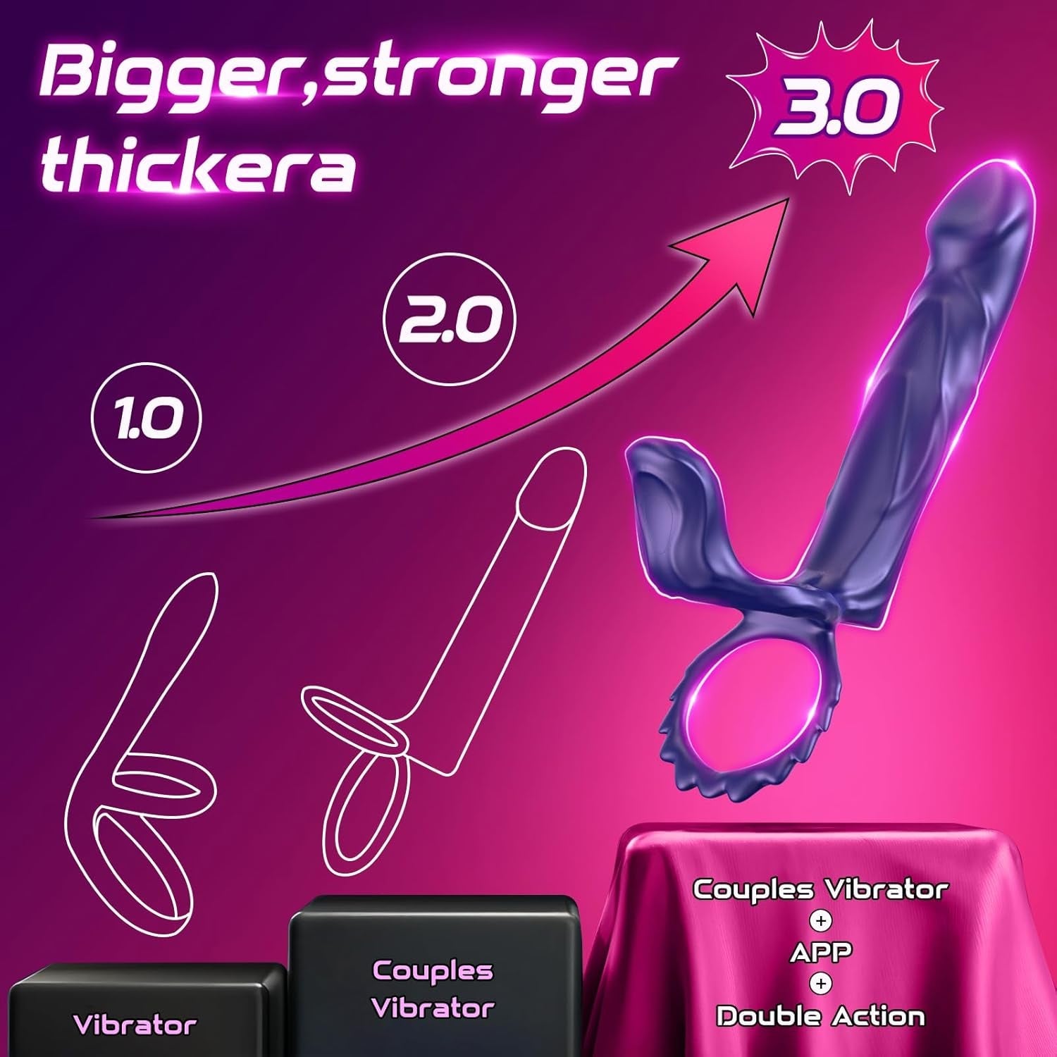 TrioRide Anal Cock Sleeve Vibrator for Couples - Vixen | Nova Network