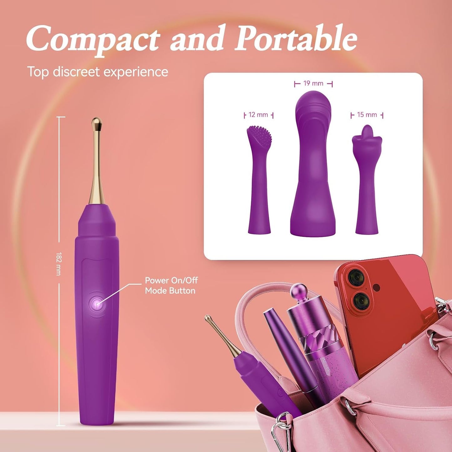 TrioTip 2-in-1 G-Spot Wand Vibrator – 3 Heads, 10 Modes - Vixen Adult Playroom