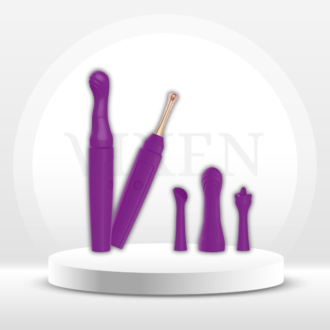 TrioTip 2-in-1 G-Spot Wand Vibrator – 3 Heads, 10 Modes - Vixen Adult Playroom