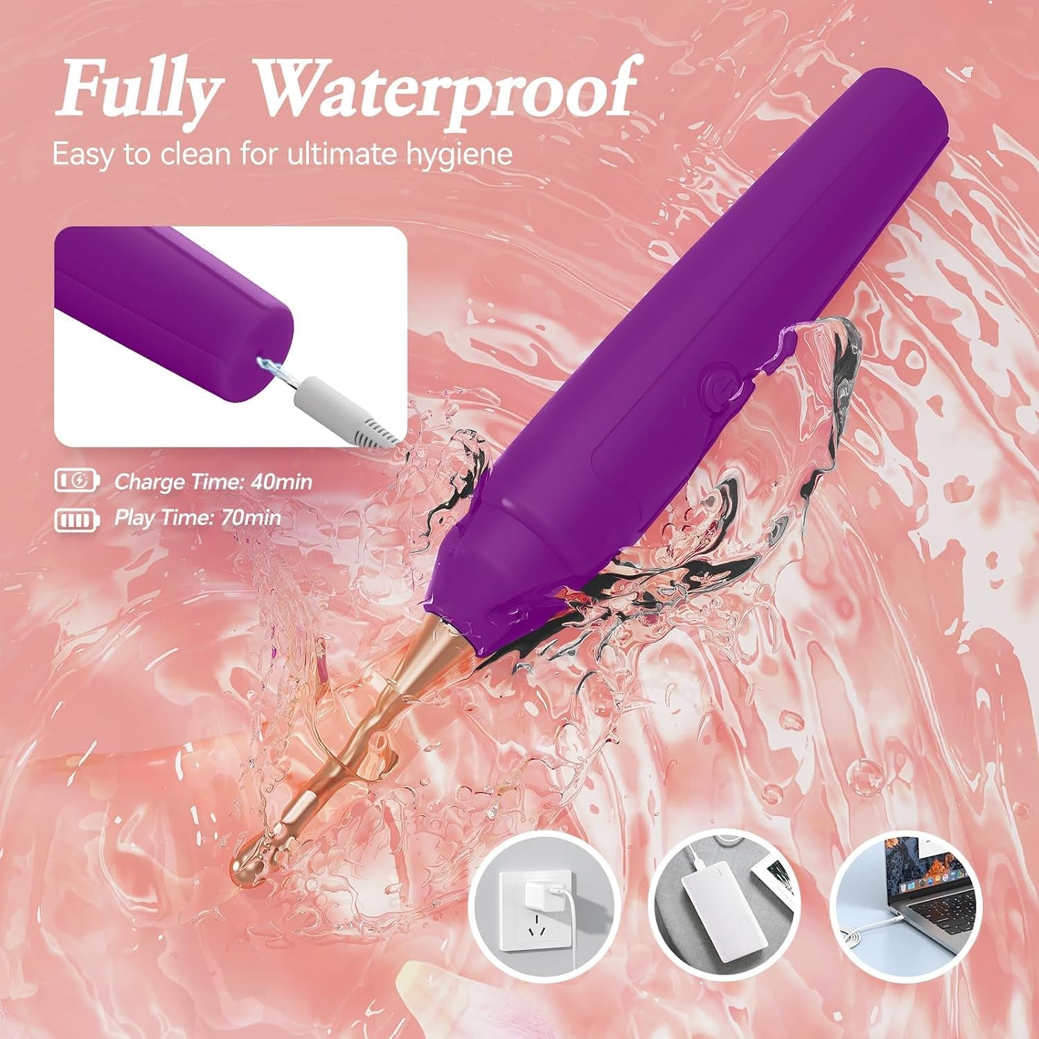 TrioTip 2-in-1 G-Spot Wand Vibrator – 3 Heads, 10 Modes - Vixen Adult Playroom