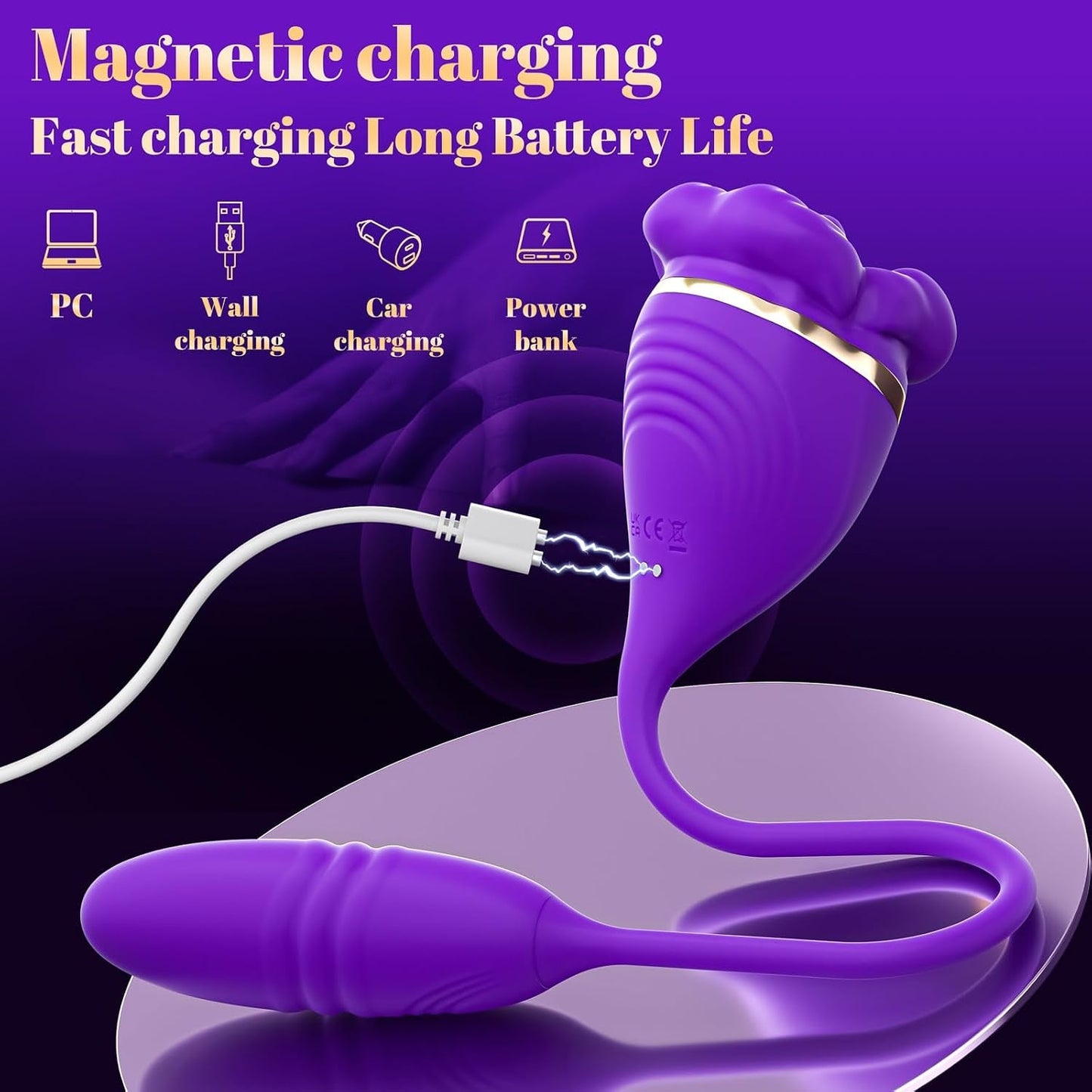 TripleBloom 3-in-1 Rose Vibrator – Suck, Lick & Thrust, Waterproof - Vixen Adult Playroom