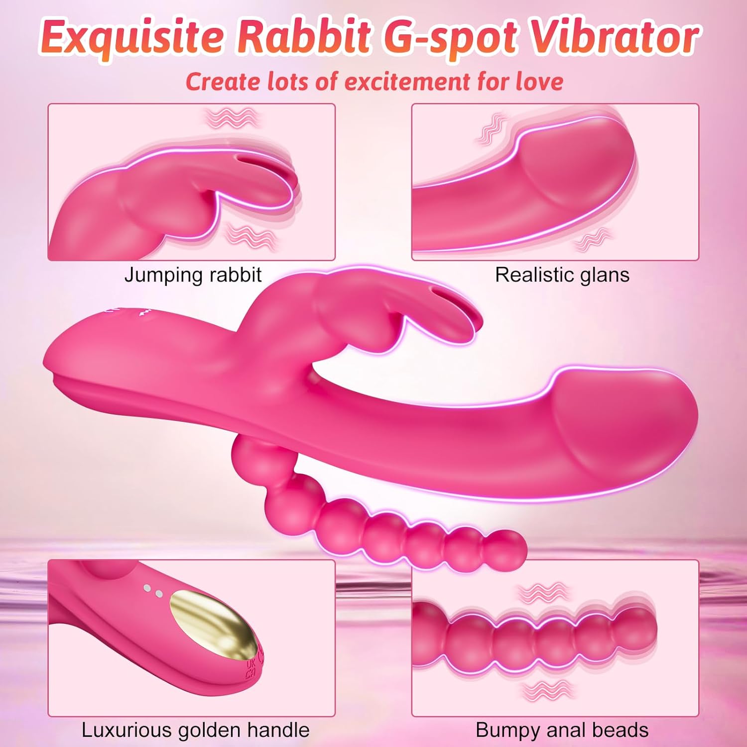 TripleBunny 3 - in - 1 Rabbit Vibrator with Anal Beads - Vixen | Nova Network