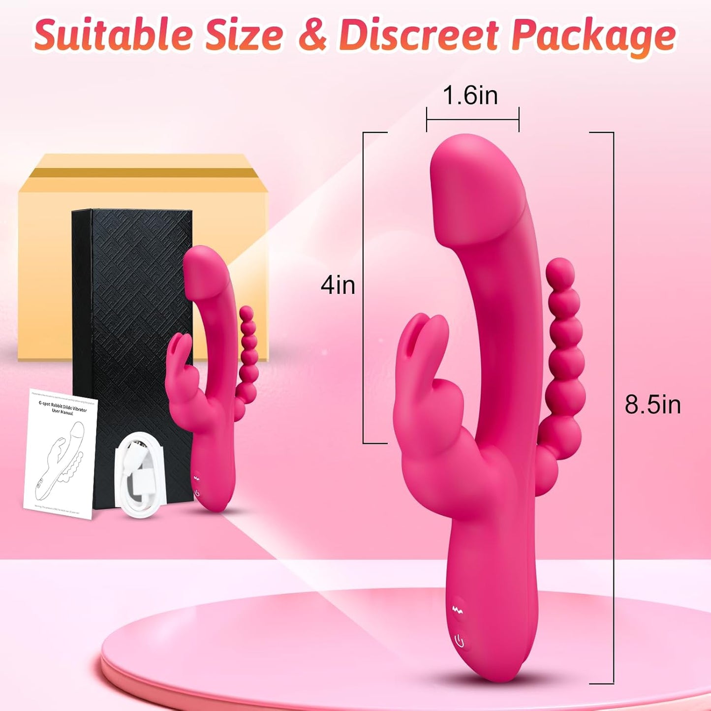 TripleBunny 3 - in - 1 Rabbit Vibrator with Anal Beads - Vixen | Nova Network