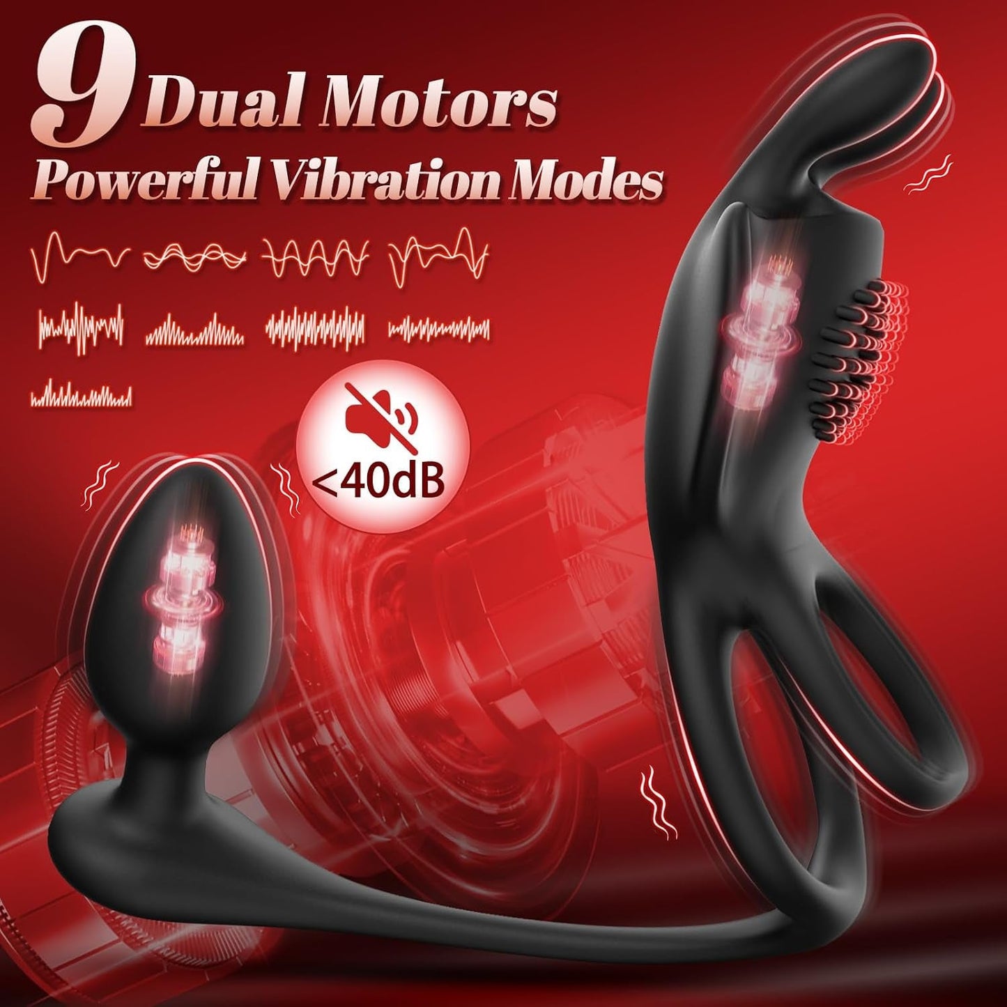 TripleCharge 3-in-1 Vibrating Cock Ring & Anal Plug – Remote, 9 Modes - Vixen Adult Playroom