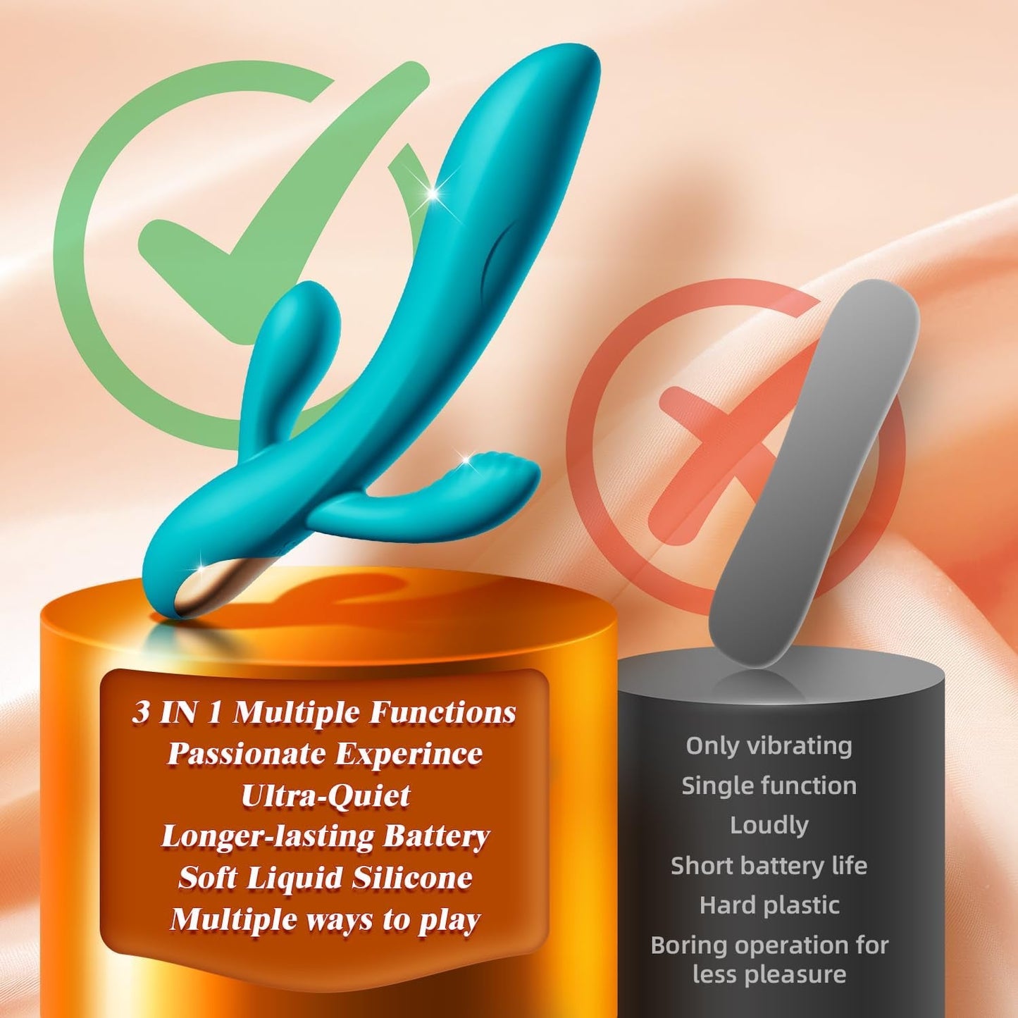 TripleHare Triple Stimulation 3 - in - 1 Rabbit Vibrator - Vixen | Nova Network