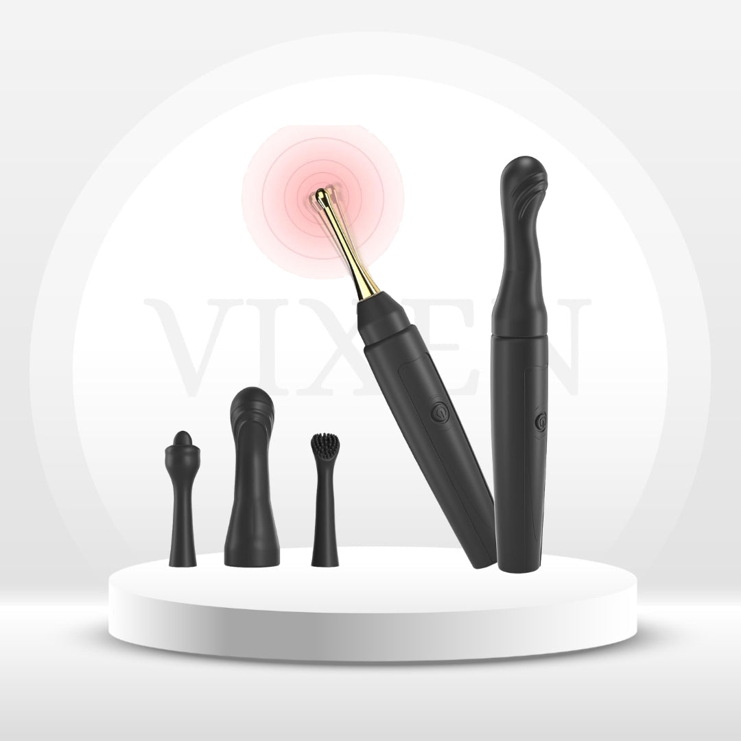 TripleHead 2-in-1 G-Spot Wand Vibrator – 3 Heads, 10 Modes - Vixen Adult Playroom