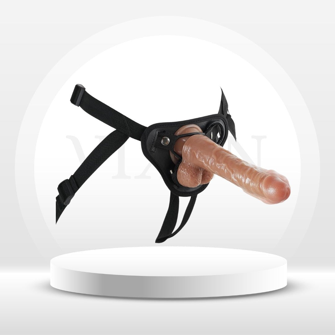 TripleMate Realistic Strap-On Dildo with Bullet Vibe - Vixen | Nova Network