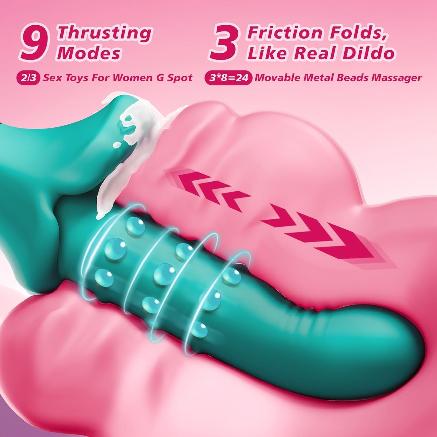 TripleMotion Thrusting Rose Vibrator – Rotate, Thrust, Vibrate - Vixen Adult Playroom