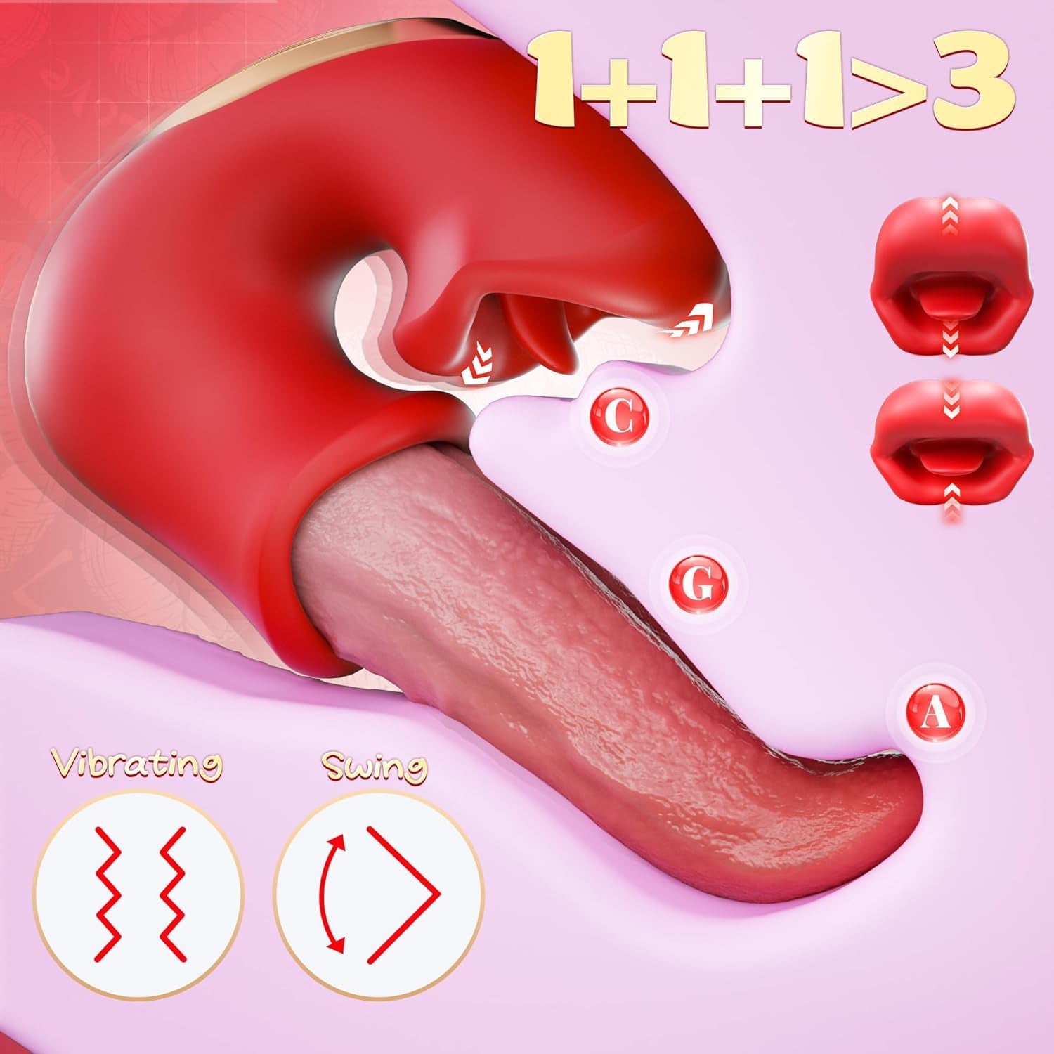 TripleTeaseV 3 - in - 1 Rose Tongue Vibrator - Vixen | Nova Network