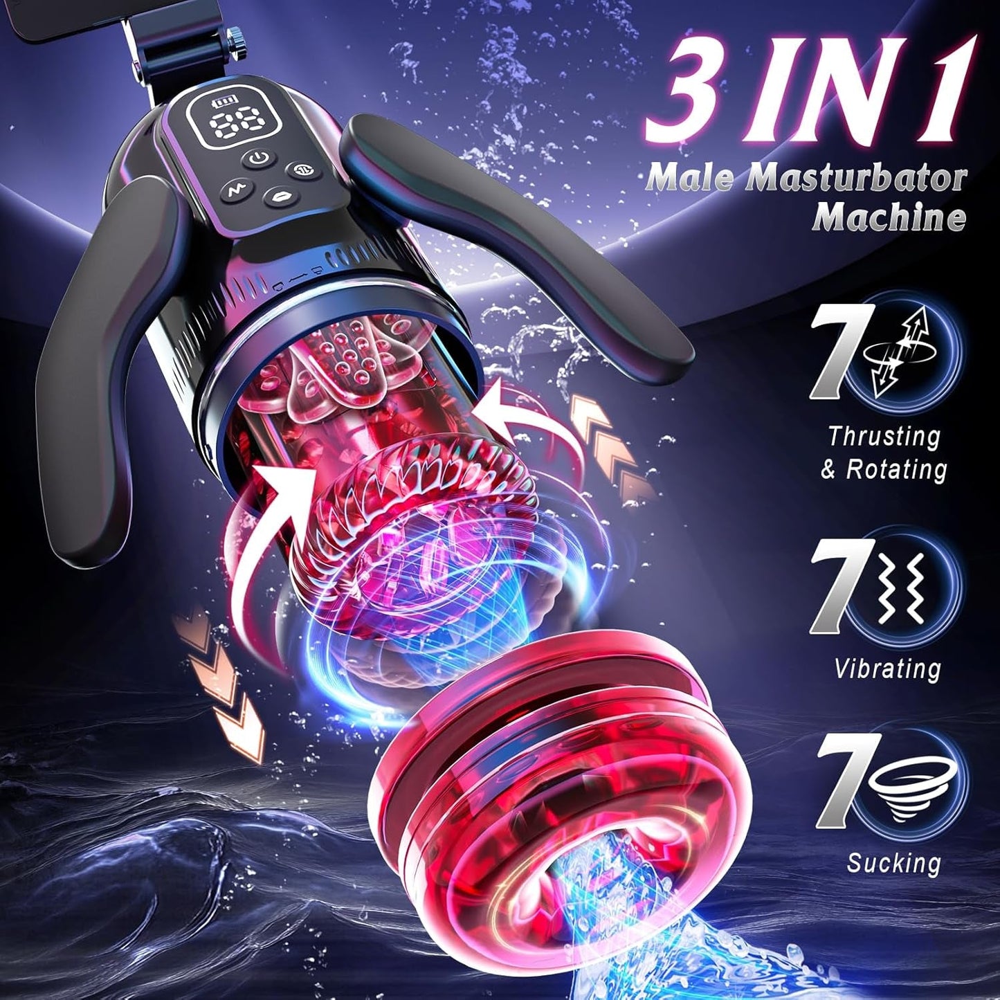 TripleTorque Auto Stroker 7 Thrust + 7 Suction Modes - Vixen | Nova Network