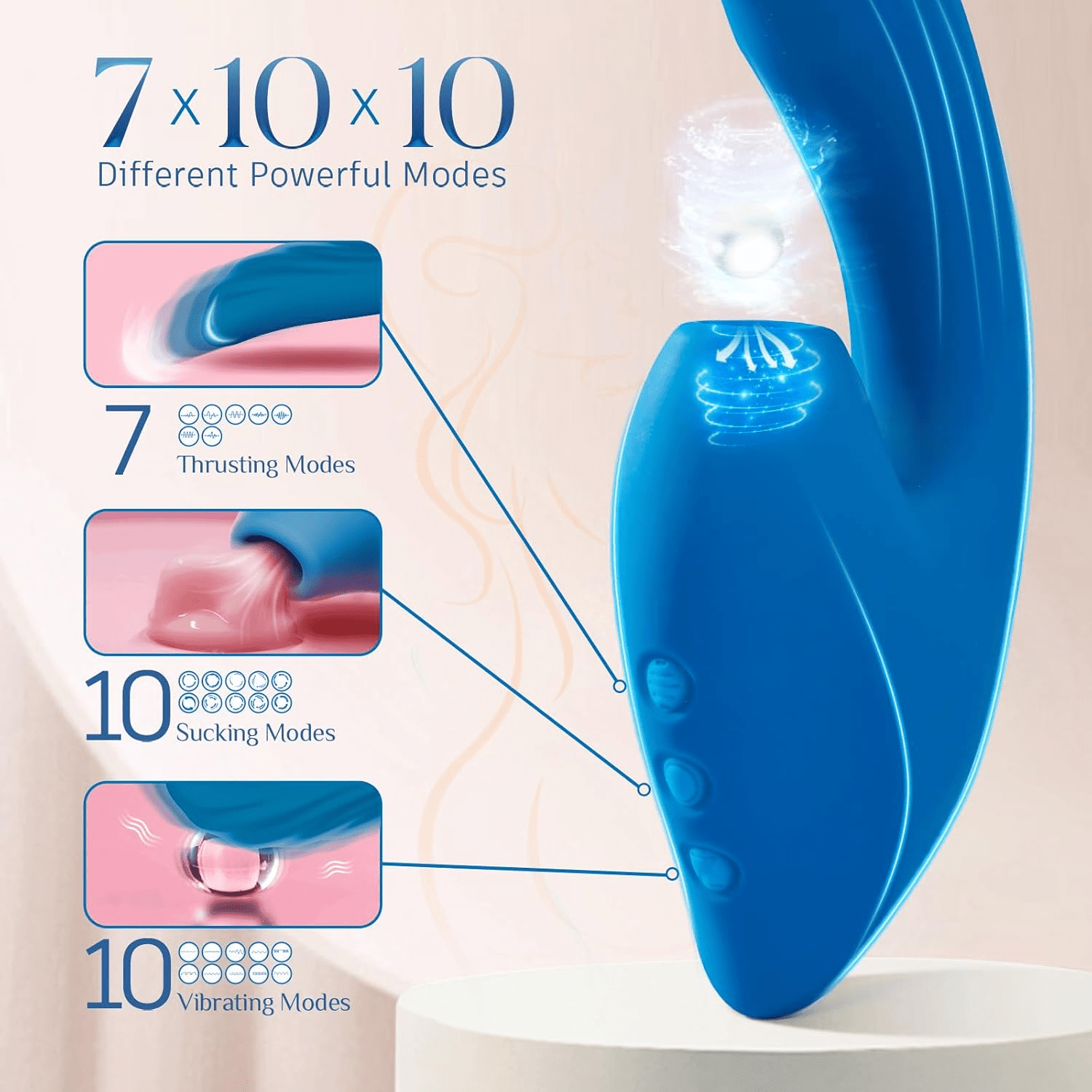 TripleVelvet 3-in-1 Rabbit Vibrator | Suction, Thrust & Vibe - Vixen | Nova Network