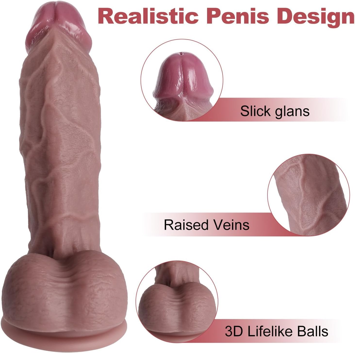 TrueGrip 7.3" Realistic Silicone Dildo - Vixen | Nova Network