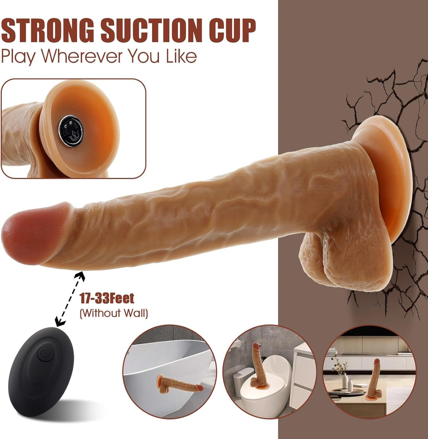 TrueTouch Realistic Remote Vibrating Dildo - 10 Modes - Vixen Adult Playroom