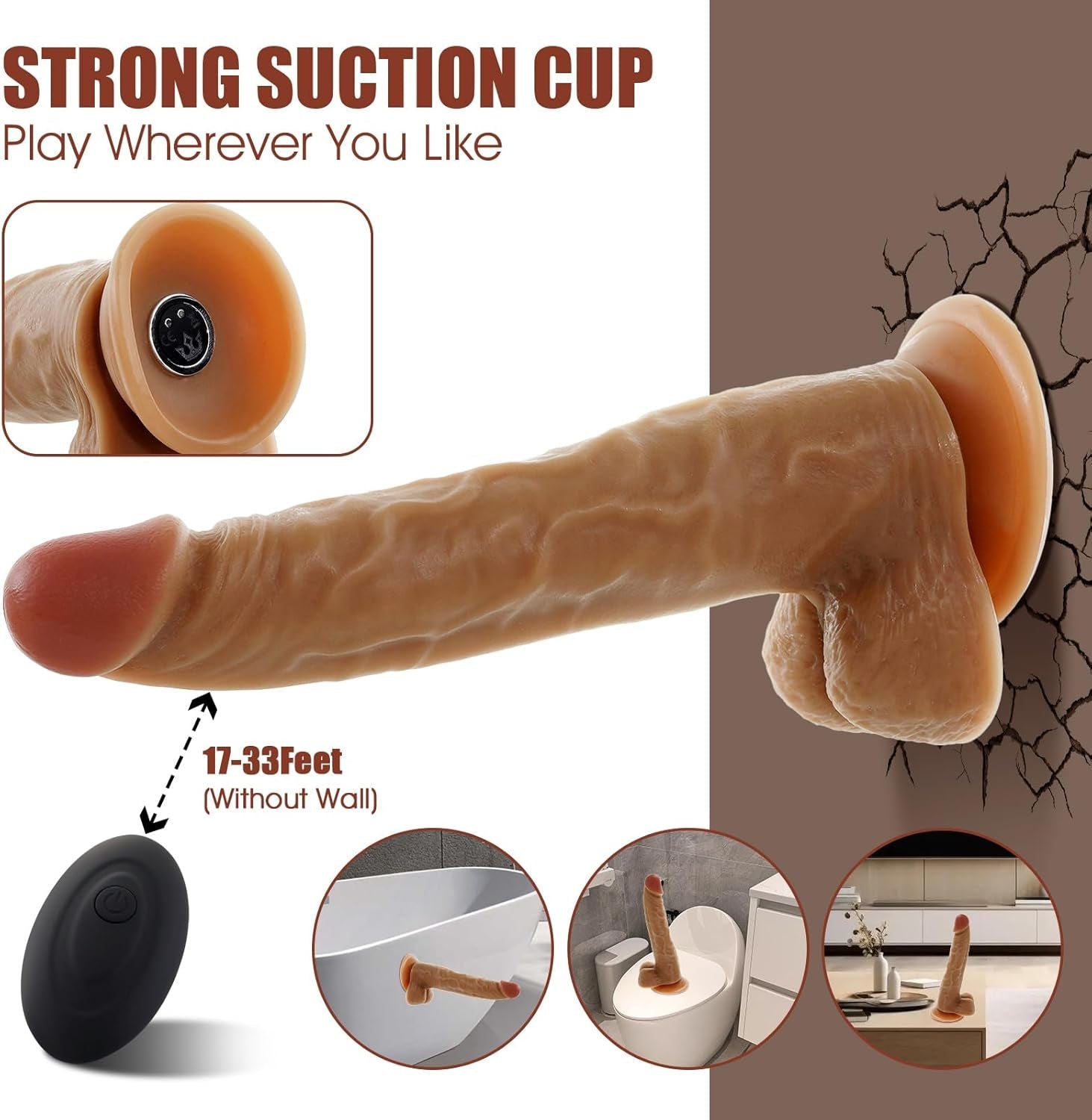 TrueTouch Realistic Remote Vibrating Dildo - 10 Modes - Vixen Adult Playroom
