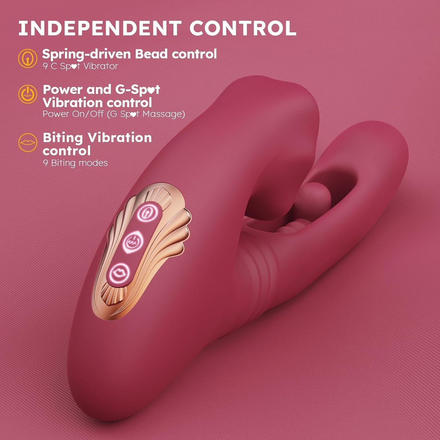 TwinCraving Dual-Headed Thrusting Dildo Vibrator – 9 Biting Modes - Vixen Adult Playroom