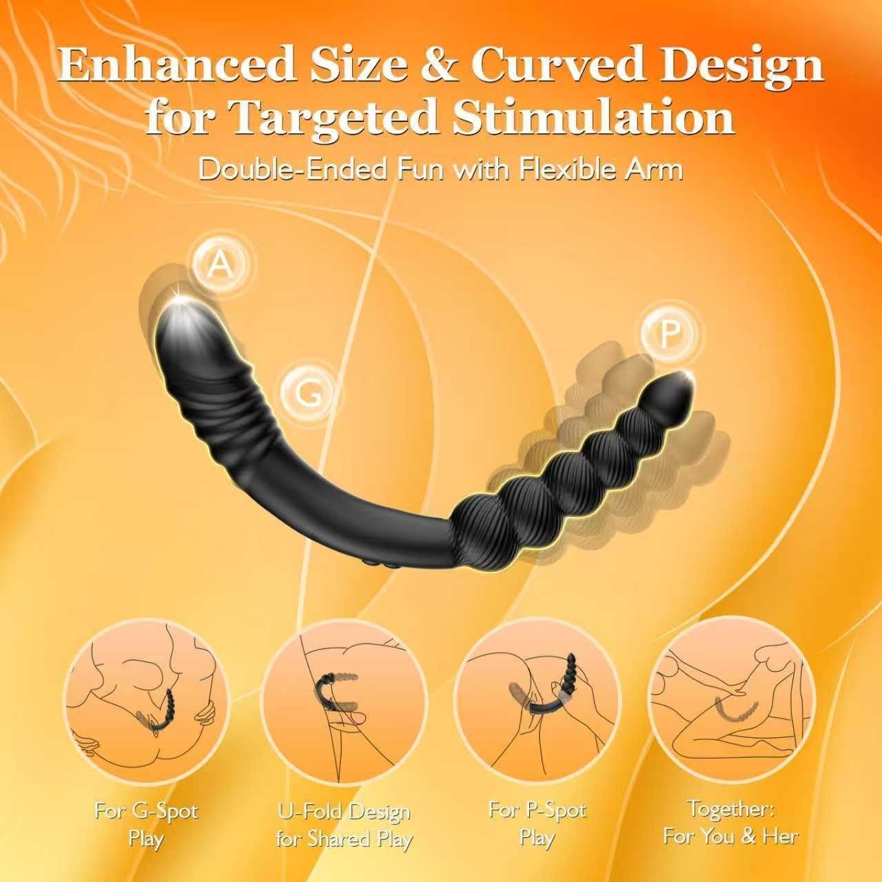 TwinCurve Dual-Ended Pleasure Beads Thrusting Dildo - Vixen | Nova Network