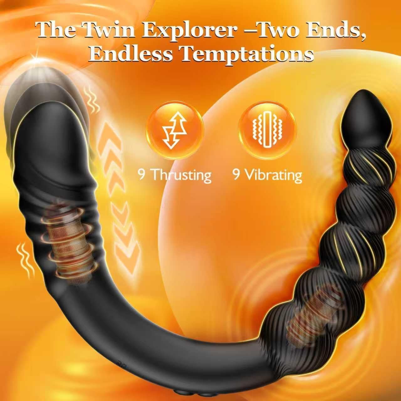 TwinCurve Dual-Ended Pleasure Beads Thrusting Dildo - Vixen | Nova Network