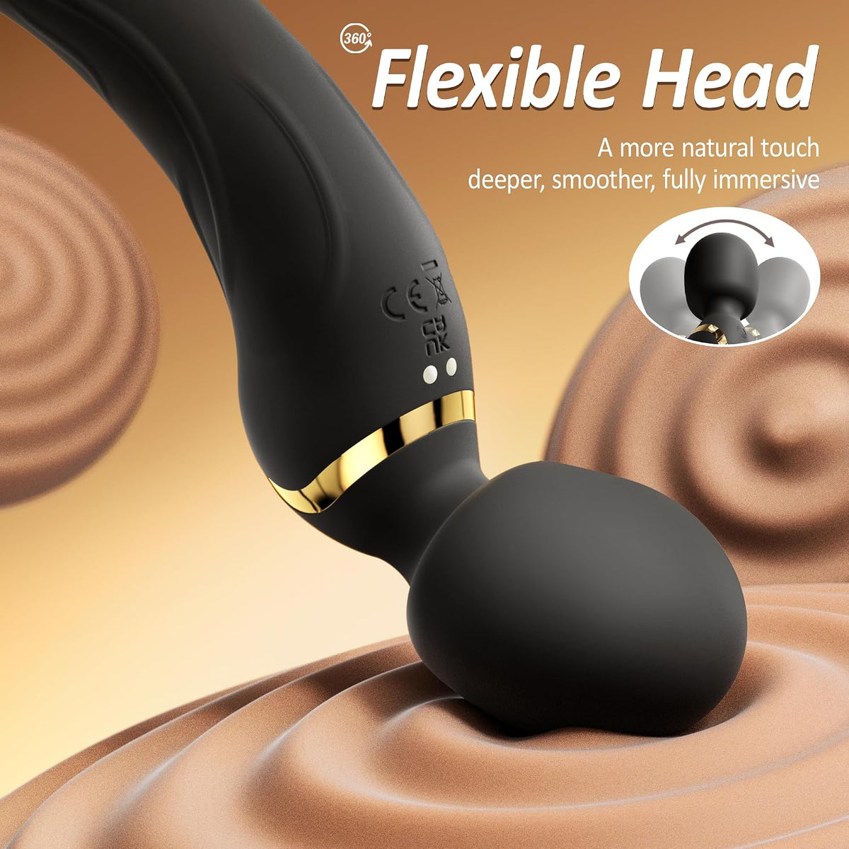 TwinEnd Double-Ended Vibrator Wand with Realistic Dildo Base - Vixen Adult Playroom