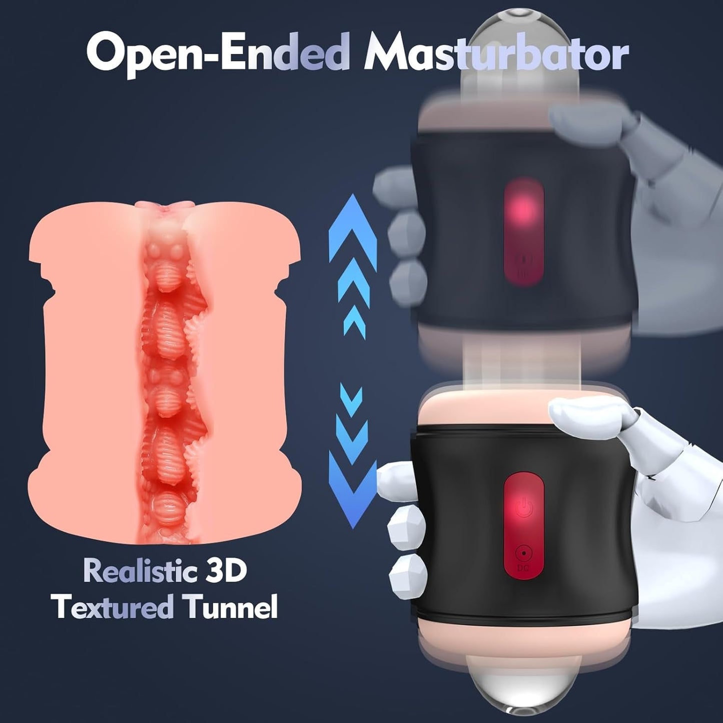 TwinGate Open-Ended Stroker | Dual Motors, 9 Vibrations - Vixen Adult Playroom