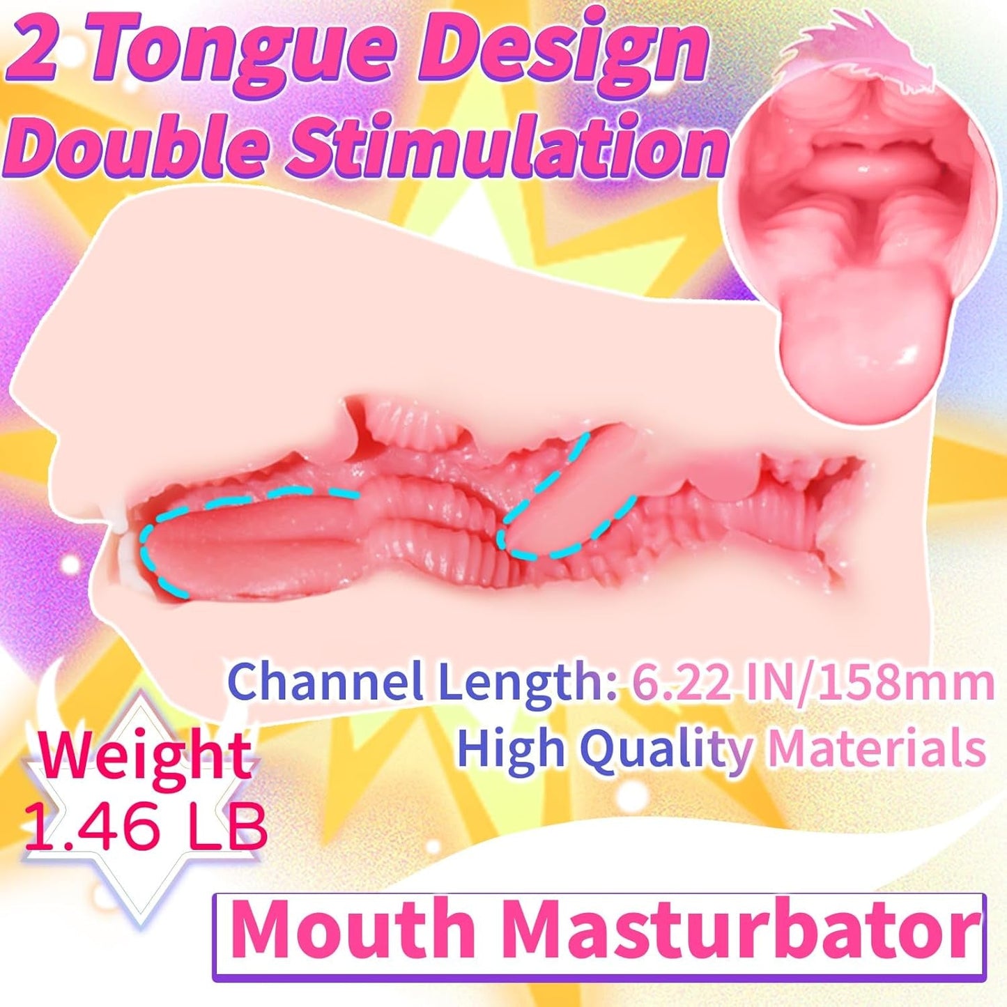 TwinLick Double-Tongue Realistic Mouth Male Stroker - Vixen | Nova Network