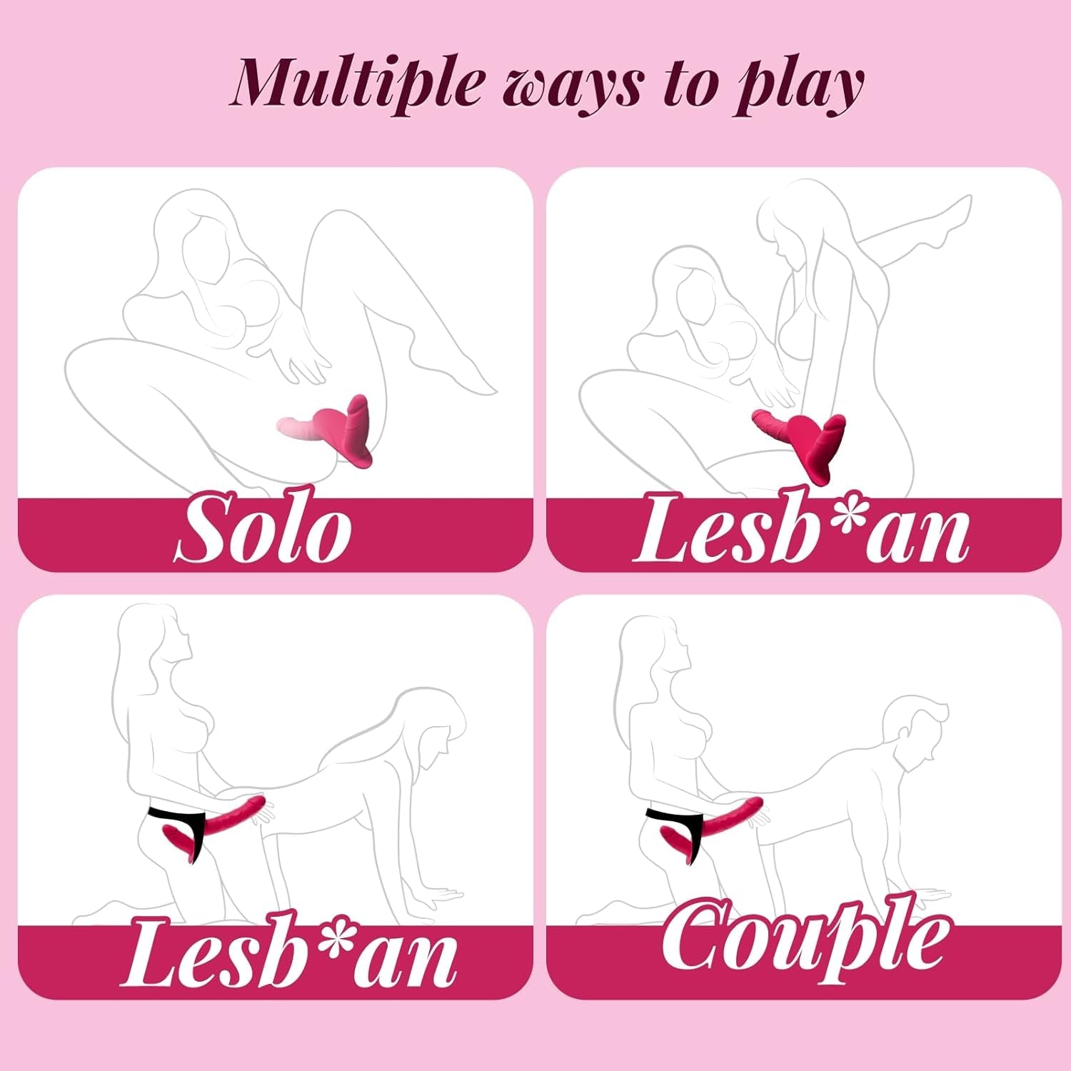 TwinPlay App-Control Vibrating Double Strap-On Dildo - Vixen | Nova Network