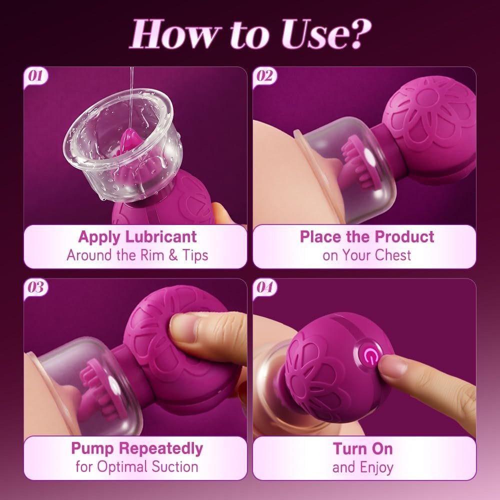 TwinTongue Rotating Tongue Nipple Sucker Stimulators – 10 Modes - Vixen Adult Playroom