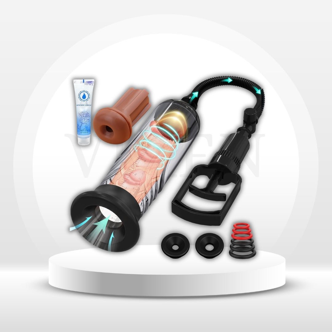 TwinVault Penis Pump & Pocket Pussy | 3 Sleeves + Lube - Vixen Adult Playroom
