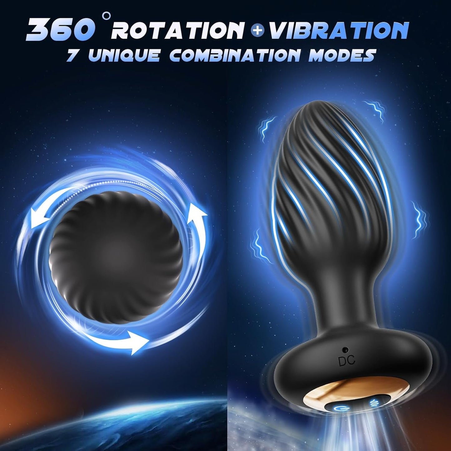 TwistFill Spiral Large 360° Rotating Butt Plug - Vixen Adult Playroom