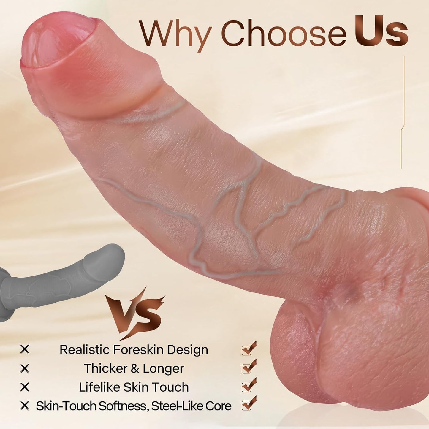 UncutKing XL Foreskin Realistic Dildo - Vixen | Nova Network