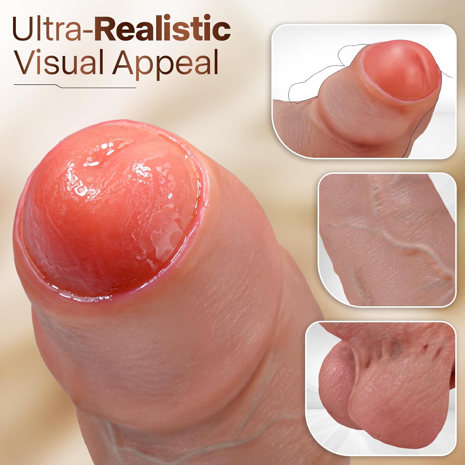 UncutKing XL Foreskin Realistic Dildo - Vixen | Nova Network