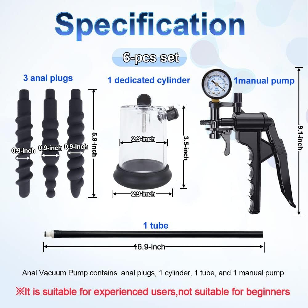 VacuBloom Rosebud Anal Vacuum Pump Set with 3 Silicone Plugs - Vixen Adult Playroom