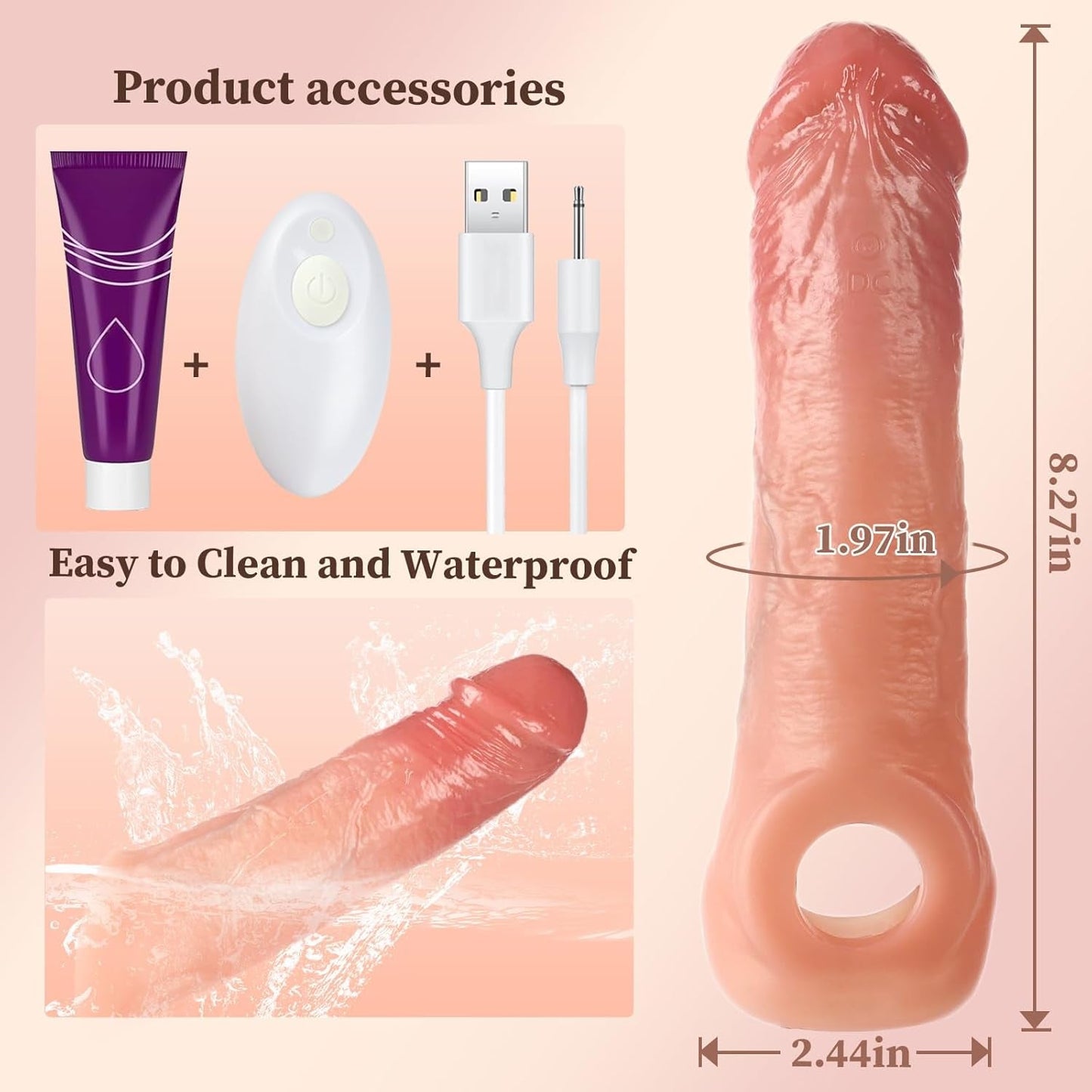 VeinRush Vibrating Penis Sleeve Extender - Vixen | Nova Network