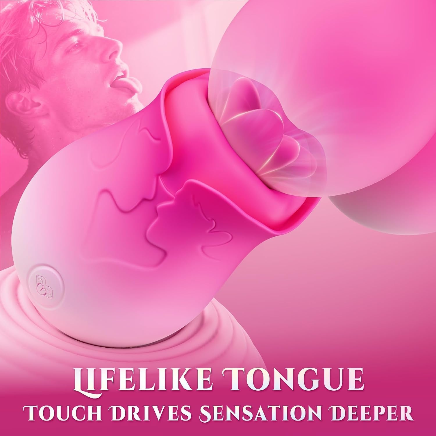 VelourBloom Rose Clit Licking Vibrator, 3-Speed, Waterproof - Vixen Adult Playroom