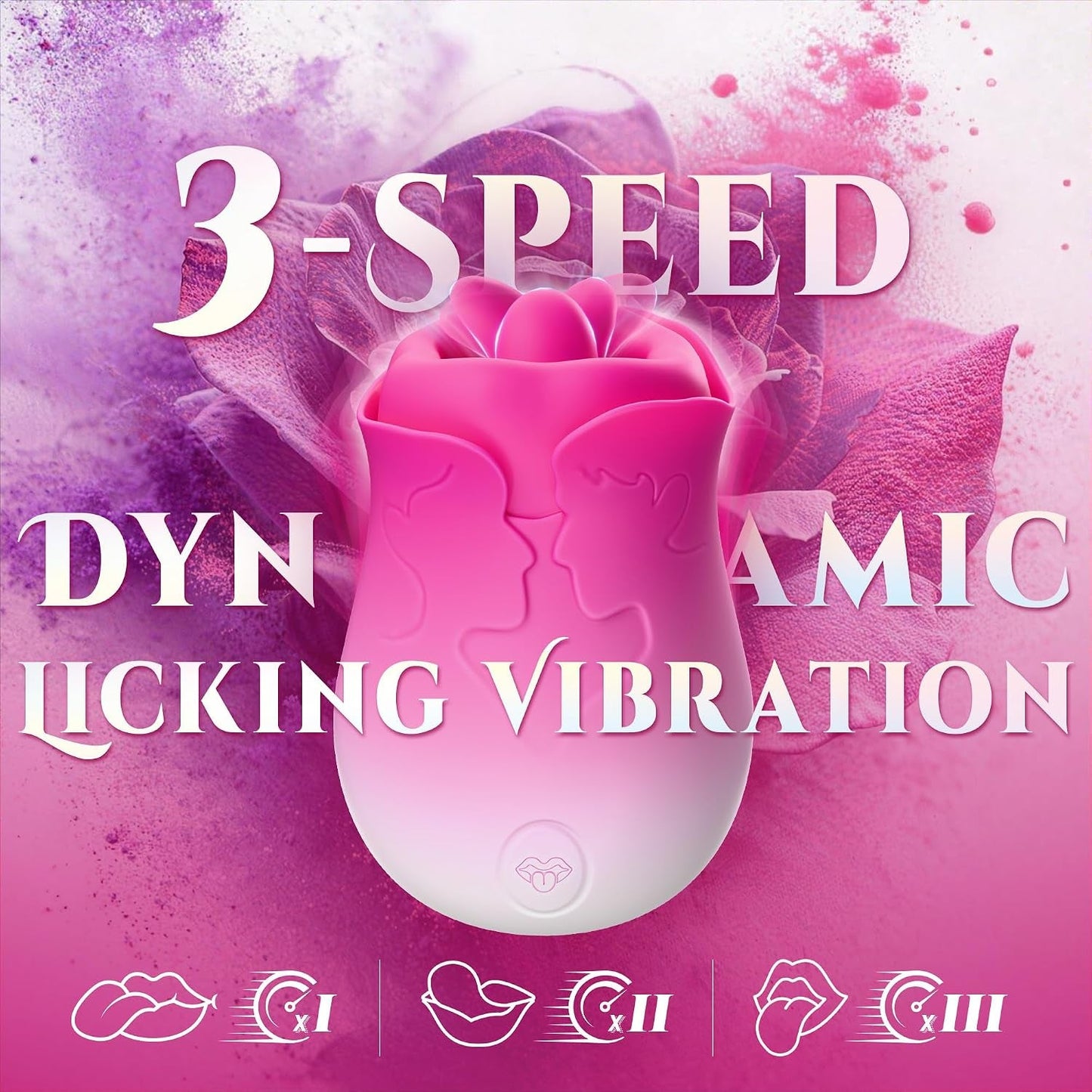 VelourBloom Rose Clit Licking Vibrator, 3-Speed, Waterproof - Vixen Adult Playroom