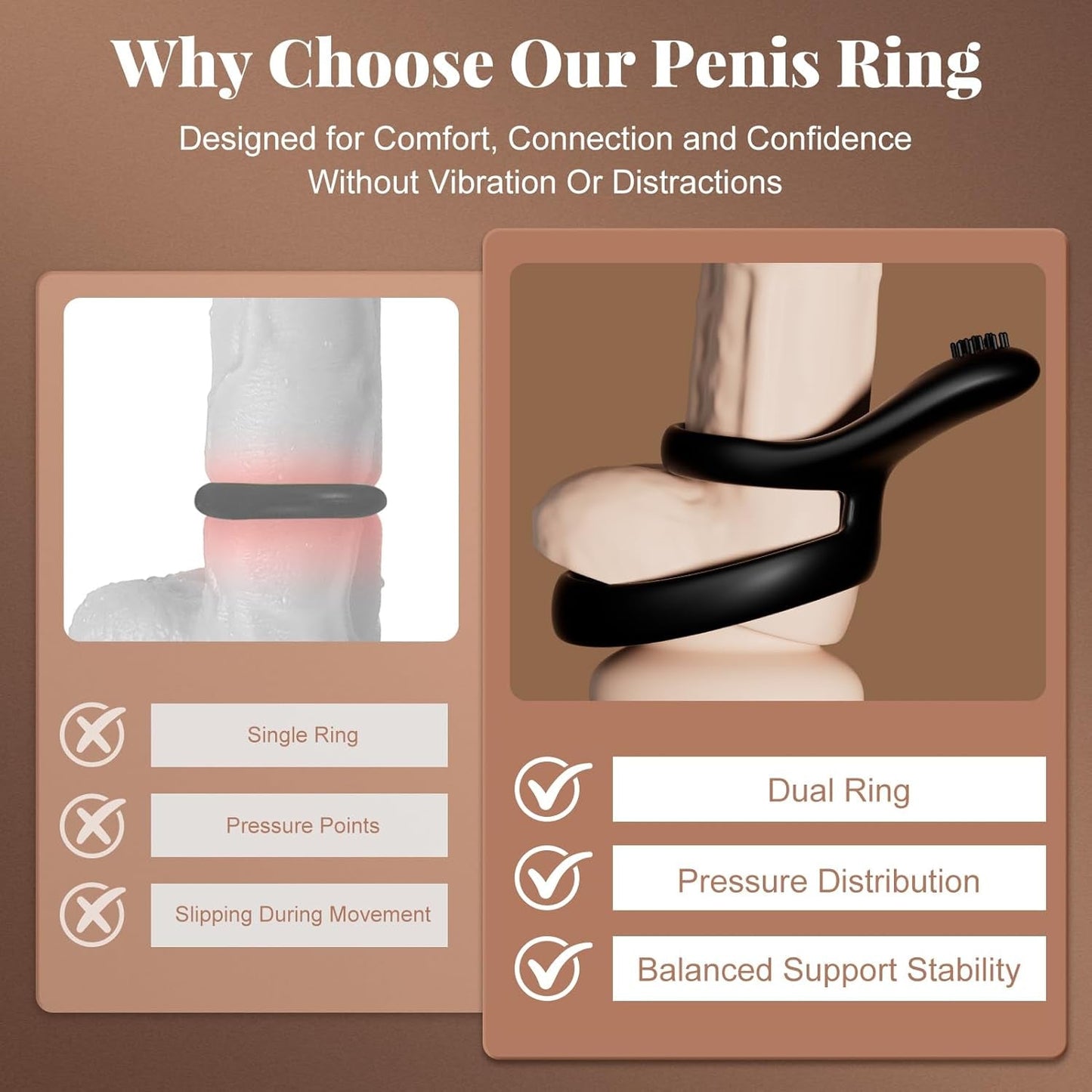 VelvetBand Soft Brush Clit Stimulator Cock Ring - Vixen | Nova Network