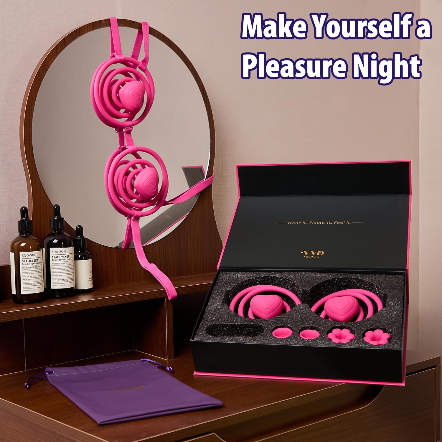 VelvetBikini Hands - Free Nipple Bra Vibrator - Vixen | Nova Network