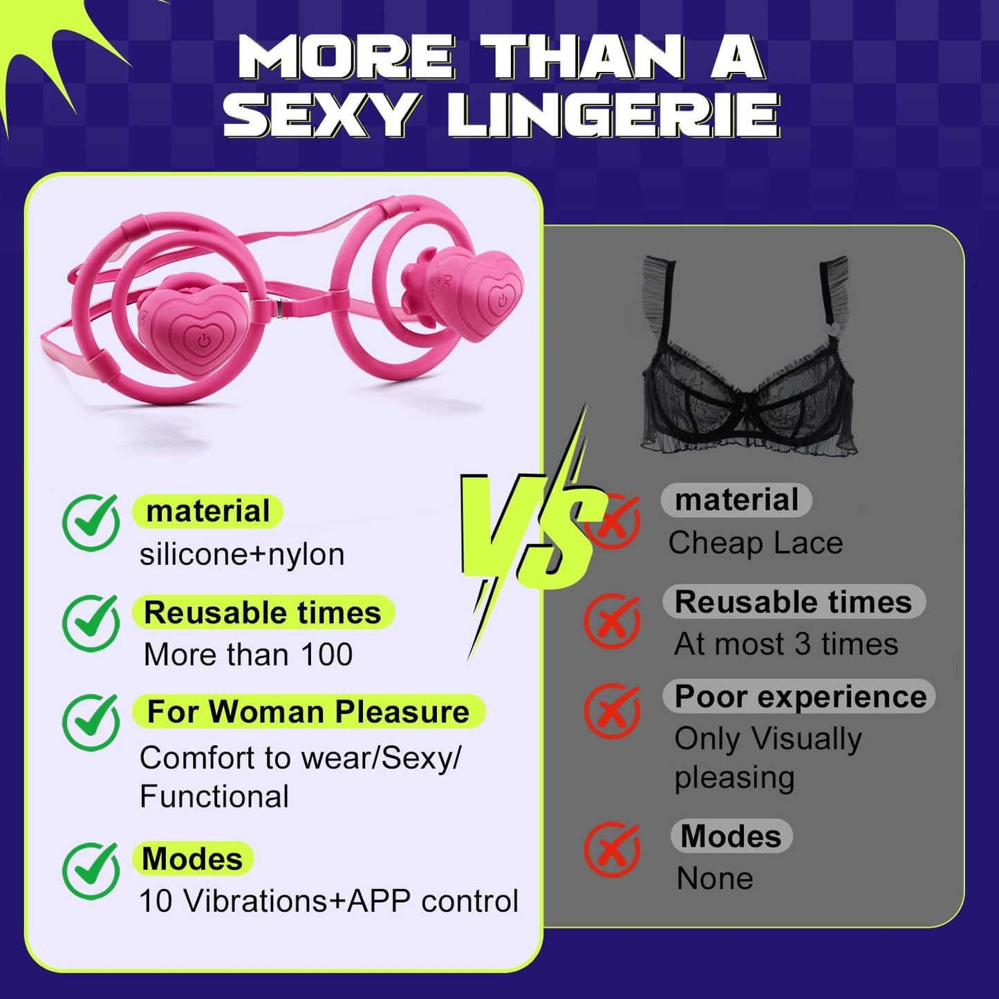 VelvetBikini Hands - Free Nipple Bra Vibrator - Vixen | Nova Network
