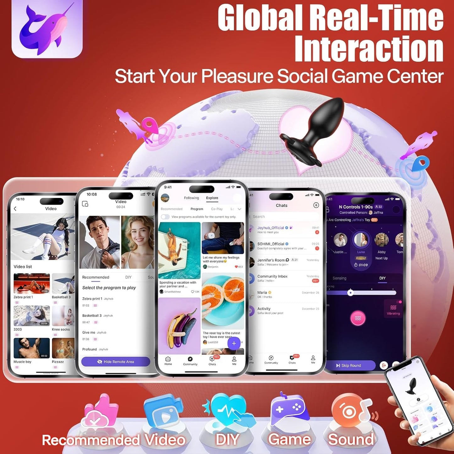 VelvetBound App Control Wearable Vibrating Butt Plug - Vixen Adult Playroom